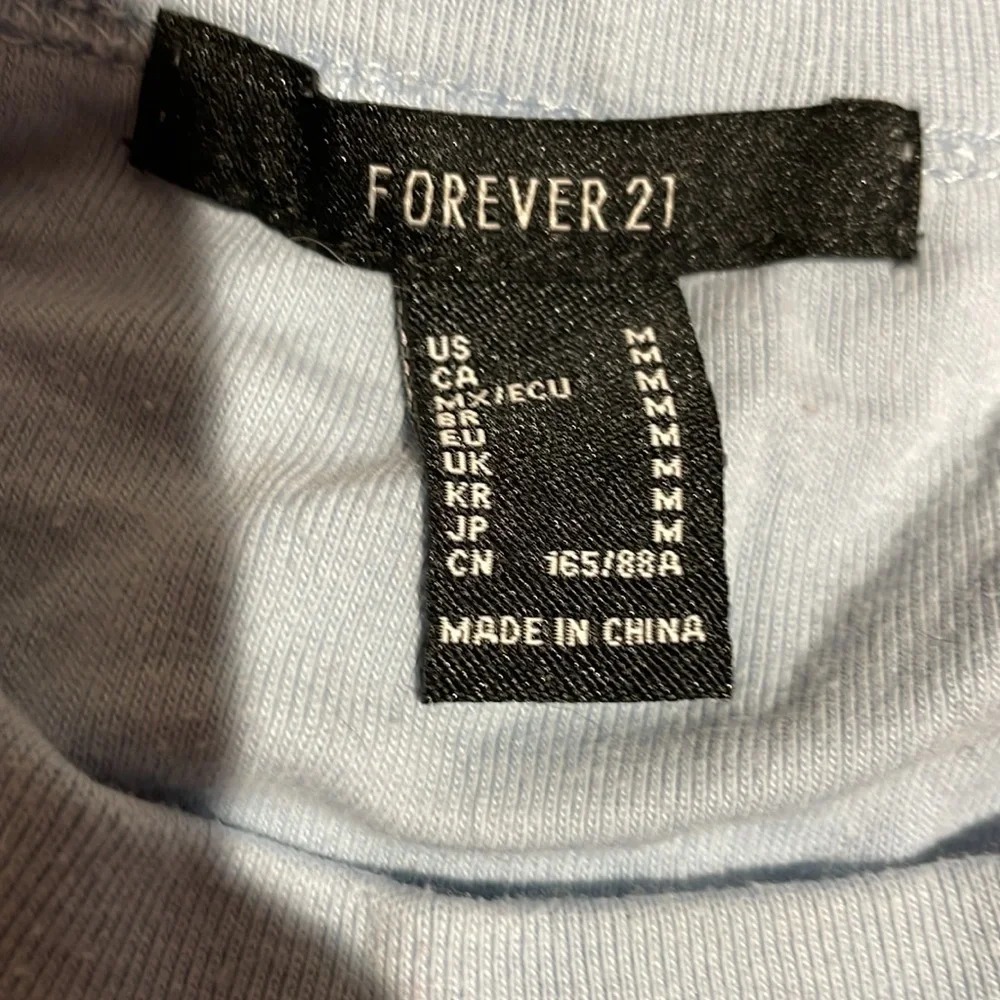 Forever 21, blue, smiley face shirt - Picture 3 of 3